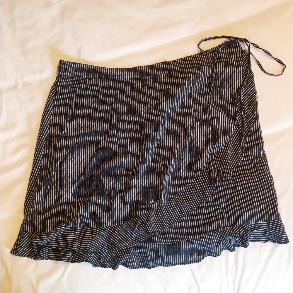 Stripped Wrap Skirt